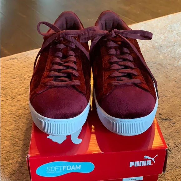 Puma Vikky Platform Burgundy Velvet - Picture 4 of 8